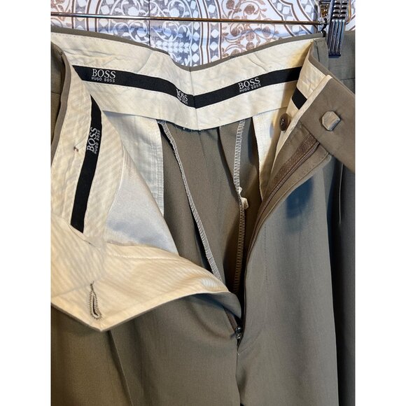 Hugo Boss Mens Olive Green Dress Pants Size 38R - Picture 9 of 11
